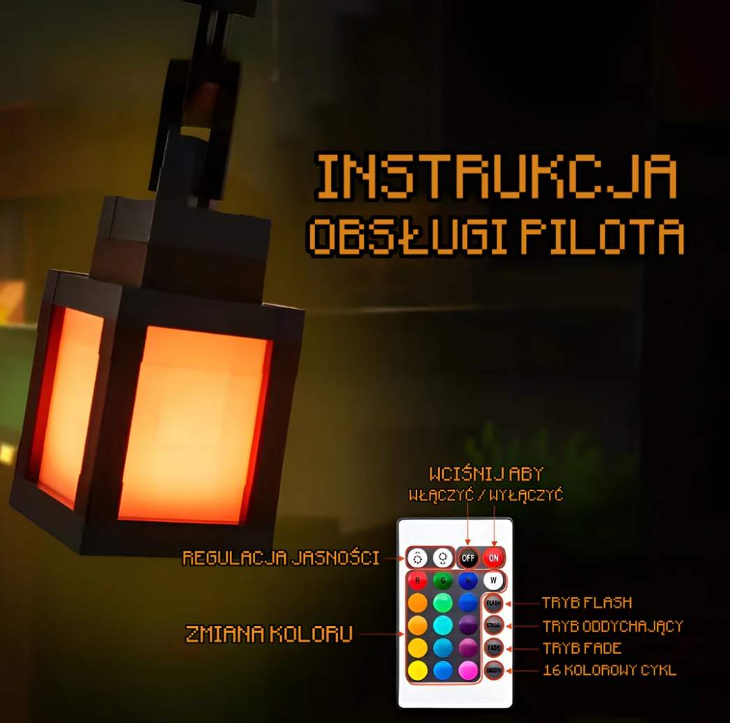 Lampka Pixelowa MINECRAFT